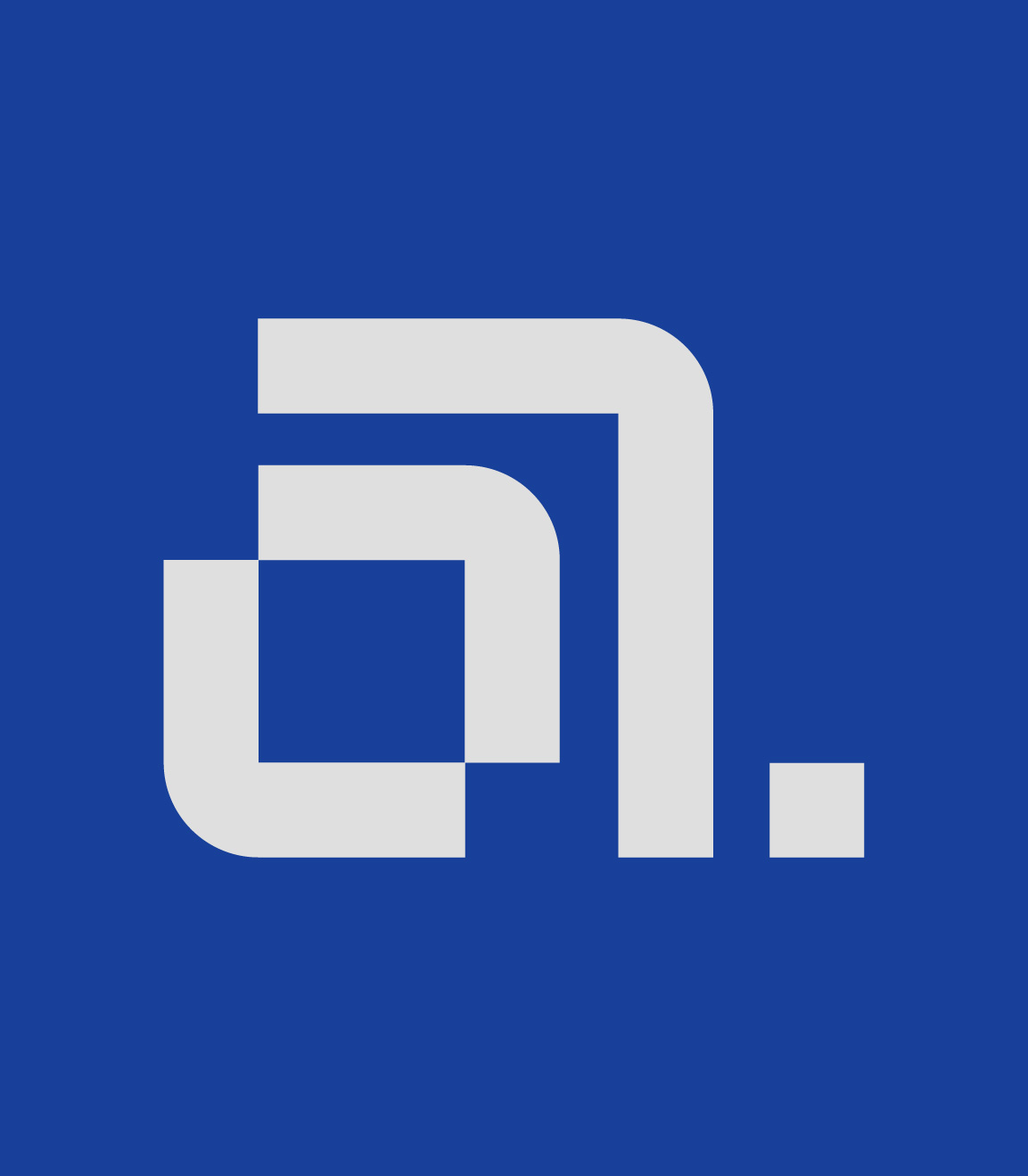 "arrive" logo white on blue